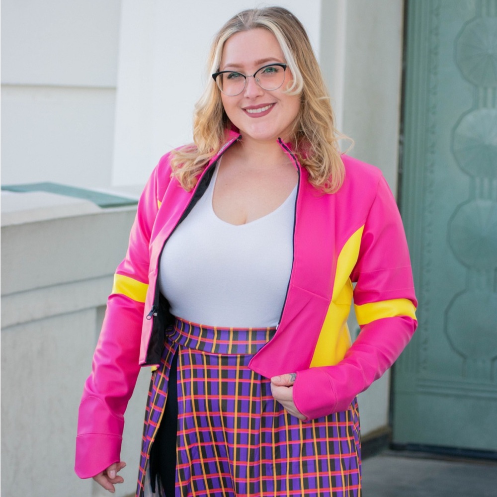 Heroi Couture Geek Chic Game Master Pleather Moto Jacket XL NWT Small Business